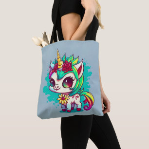 Bolsa Tote Trabalho de arte da Criatura Magical Colorida e Bo