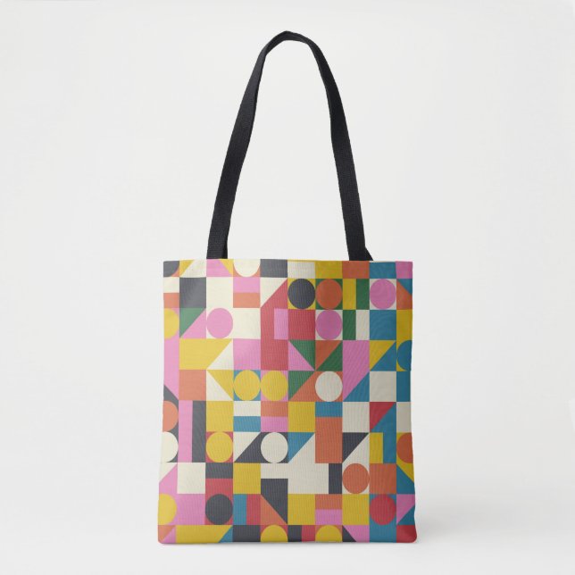 Bolsa Tote Trabalho de arte de composição Bauhaus feito com V (Frente)