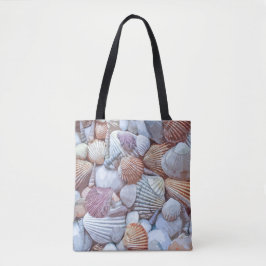 Bolsa Tote Trabalho de arte de conchas brancas elegantes| Sac