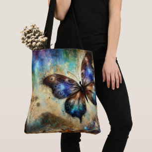 Bolsa Tote Trabalho de arte de Fantasia de Borboleta Cósmica