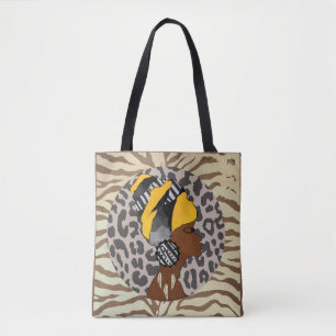 Bolsa Tote Trabalho de arte do estilo boho da mulher africana