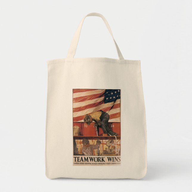 Bolsa Tote Trabalho em equipe vence (Frente)
