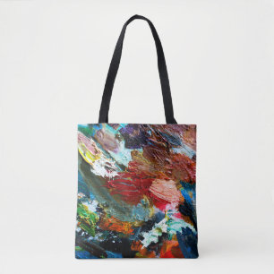 Bolsa Tote traçados multicoloridos de tinta a óleo no artista