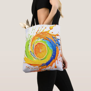 Bolsa Tote Traço de Citros do Design de Cor