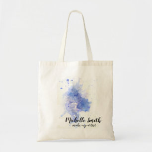 Bolsa Tote traço do pincel azul-claro-abstrato com cor d'água