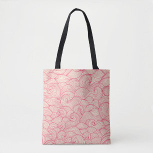 Bolsa Tote Traços de onda de abstrato, padrão de colheita.