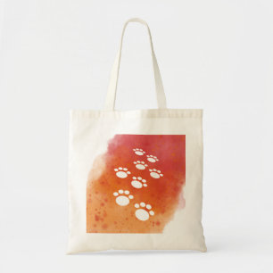 Bolsa Tote Traços de Pata Cachorro de Aquarela