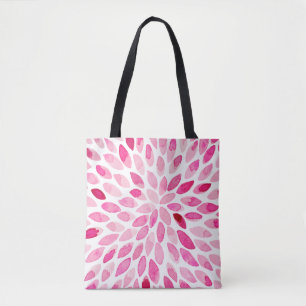 Bolsa Tote Traços de pincel de aquarela - paleta rosa