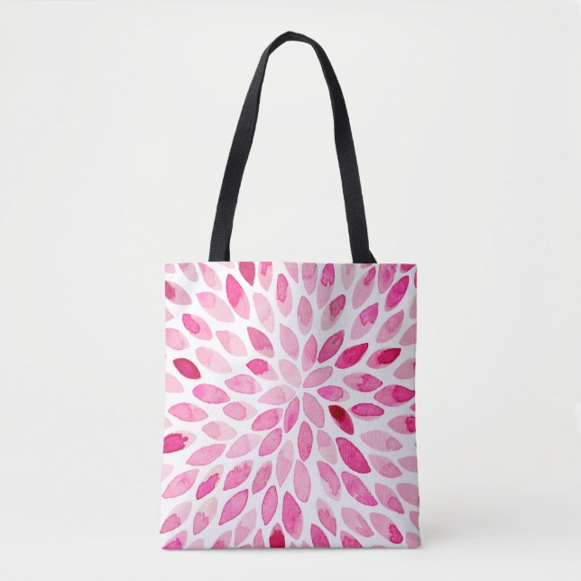 Bolsa Tote Traços de pincel de aquarela - paleta rosa (Frente)
