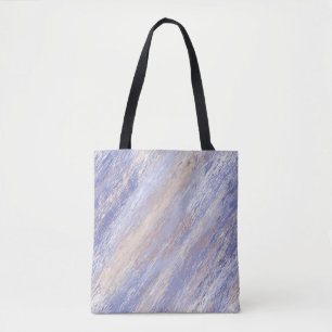 Bolsa Tote Traços de Tinta Abstrato Azul e bege Mensal