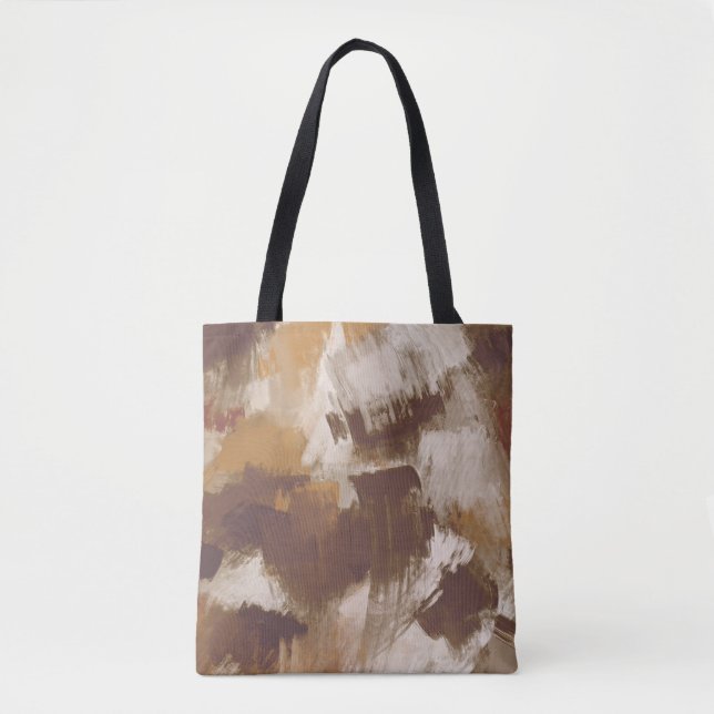 Bolsa Tote Traços de Tinta de Cores de Café de abstrato (Frente)