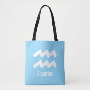 Bolsa Tote Traços do Zodíaco de Aquário Astrologia Minimalist