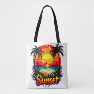 Bolsa Tote Traje a torre de Voleibol do Sunset - Perfeito par