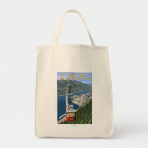 Bolsa Tote Tram sobre Juneau, Poster de Viagens vintage do Al