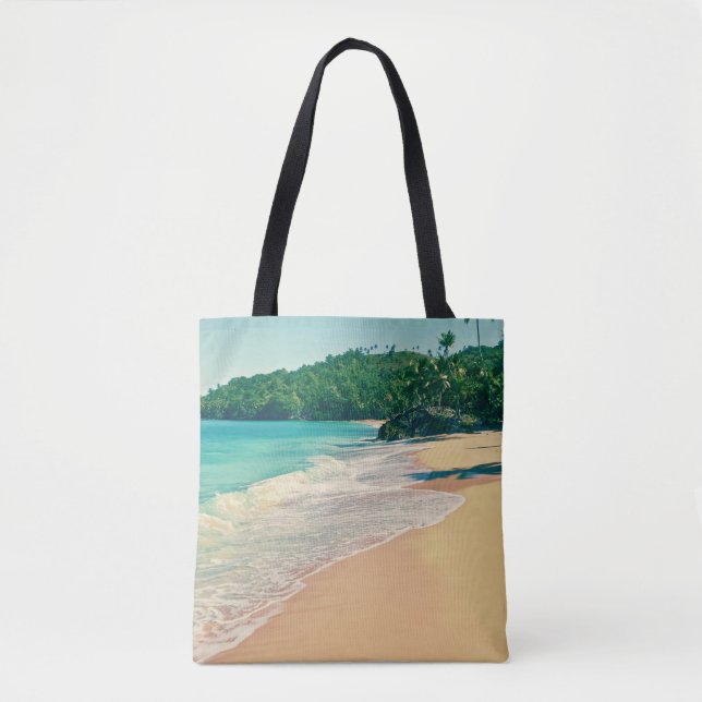 Bolsa Tote Tranquil Tropical Island Beach (Frente)