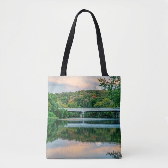 Bolsa Tote Tranquilidade do Lago Springfield Evening (Frente)