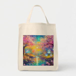 Bolsa Tote Transmissão do nascer do sol com fantasia de flore