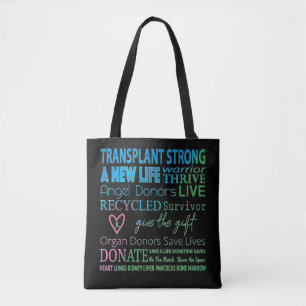 Bolsa Tote Transplantar Forte Consciência da Dádiva de Órgãos