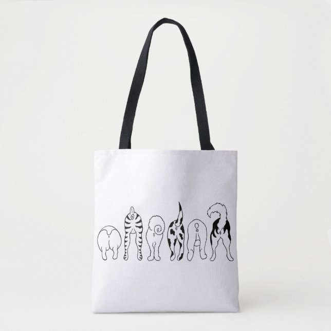 Bolsa Tote Traseiros de Cachorro (Frente)