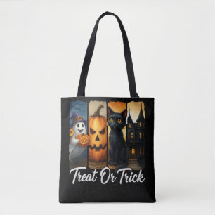 Bolsa Tote "Tratar ou trucar" Gato do Cachorro do Pincel do H