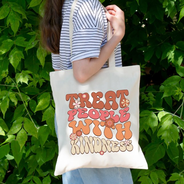 Bolsa Tote Tratar Pessoas Com Bondade, Chic Retrorista De Boh (Criador carregado)