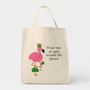 Bolsa Tote Trate-me como você o flamingo da rainha