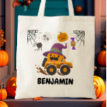 Bolsa Tote Trato ou Truque Monstro de Bombaim de Halloween<br><div class="desc">Monster Truck Pumpkin Personalizado para o Halloween Treat ou Trick Candy Bag,  Personalizado Halloween Candy Bag Kids Trick ou Treine Bolsas Halloween Saco de chocolate Halloween Dift para menino</div>