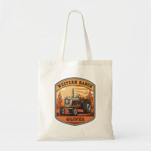 Bolsa Tote Trator de Rancho Western Vintage Pôr do Sol no Des