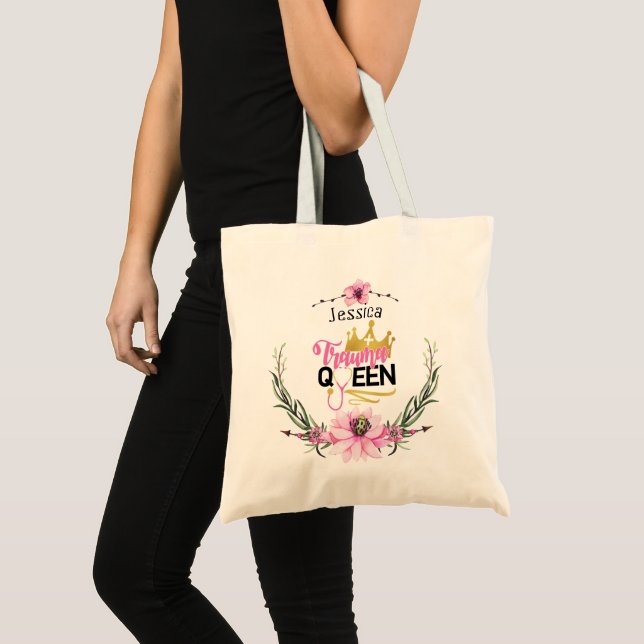 Bolsa Tote Trauma Enfermeira Dando Graduação Personalizada ou (Frente (produto))