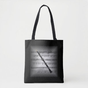Bolsa Tote ~ Travesseiro ~ 3 D Folha Música ~ Cinza / Preto ~