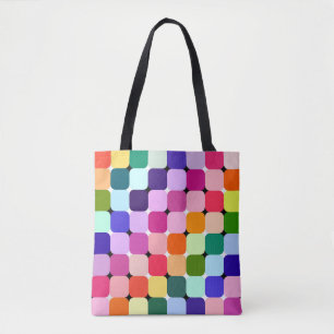 Bolsa Tote Travesseiro Brilho Brilhante Illusão Ótica Arco-Í