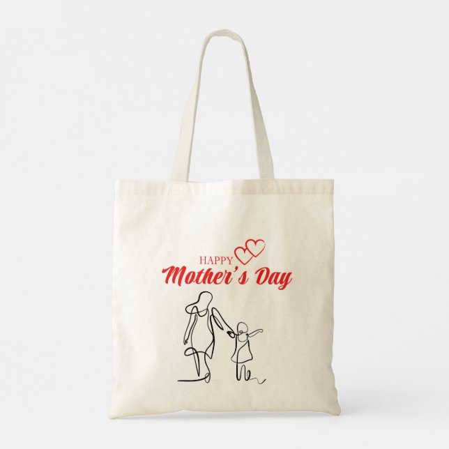 Bolsa Tote Travesseiro de Arte da Linha do Dia das Mães - Amo (Verso)