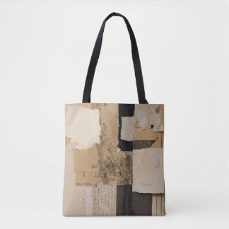 Bolsa Tote "Travesseiro de Design de Página Rasgada - Creme e