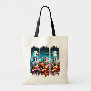 Bolsa Tote Travessuras ao Luar – Fantasmas com Laços Rosa