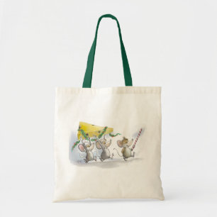 Bolsa Tote Trazendo A Sacola De Queijo De Natal
