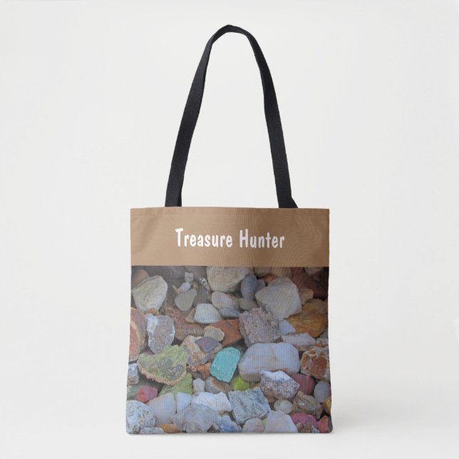 Bolsa Tote Treasure Hunter Rock Collection Stone Rockhound (Frente)