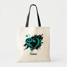 Bolsa Tote Treble Clef Bass Clef Music Heart Personalizado