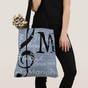 Bolsa Tote Treble Clef Music Note Dusty Blue Color Names