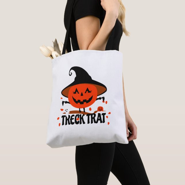 Bolsa Tote Treck Trat Pumpkin sorrindo (Close Up)