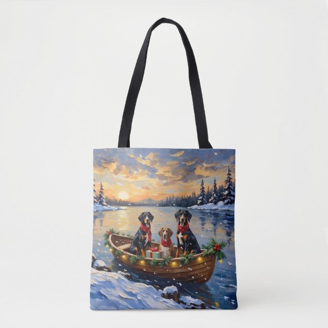 Bolsa Tote Treeing Walker Coonhound Christmas Boat Holiday (Frente)