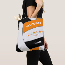 Bolsa Tote treinador de atletas de vôlei cor de laranja preto