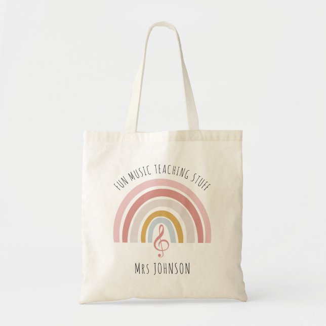 Bolsa Tote Treinador de Música Personalizado Obrigado Rainbow (Frente)