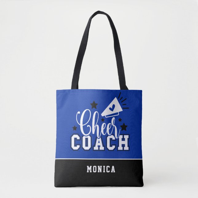 Bolsa Tote Treinador de Saúde Branco Personalizado Azul e Pre (Frente)