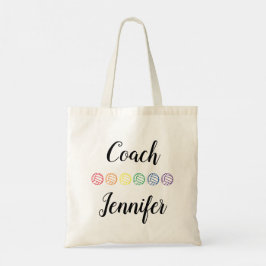 Bolsa Tote Treinador Personalizado em Voleibol do Arco-íris