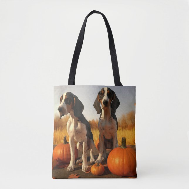 Bolsa Tote Treing Walker Coonhound Puppy Autumn Pumpkin (Frente)