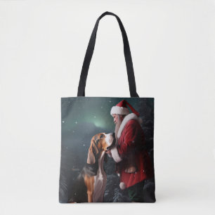 Bolsa Tote Treing Walker Coonhound Santa Claus Natal