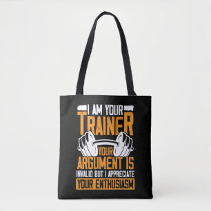 Bolsa Tote Treino Pessoal - Citação de Cotação Engraçado