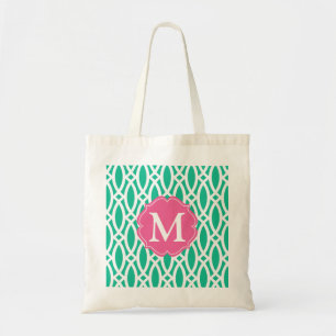 Bolsa Tote Treliça moderna elegante do verde esmeralda
