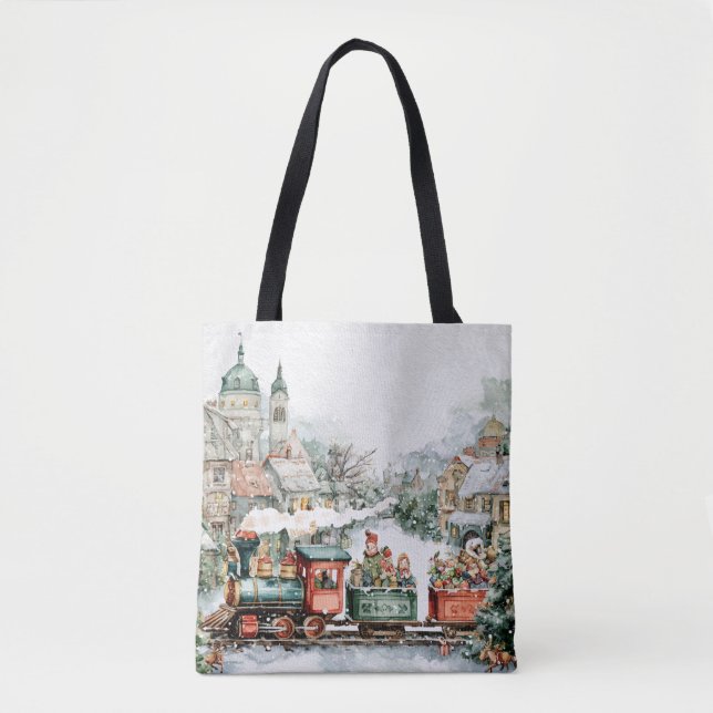 Bolsa Tote Trem de Natal (Frente)