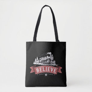 Bolsa Tote Trem Expresso Feliz Natal Pólo Norte Natal Santa